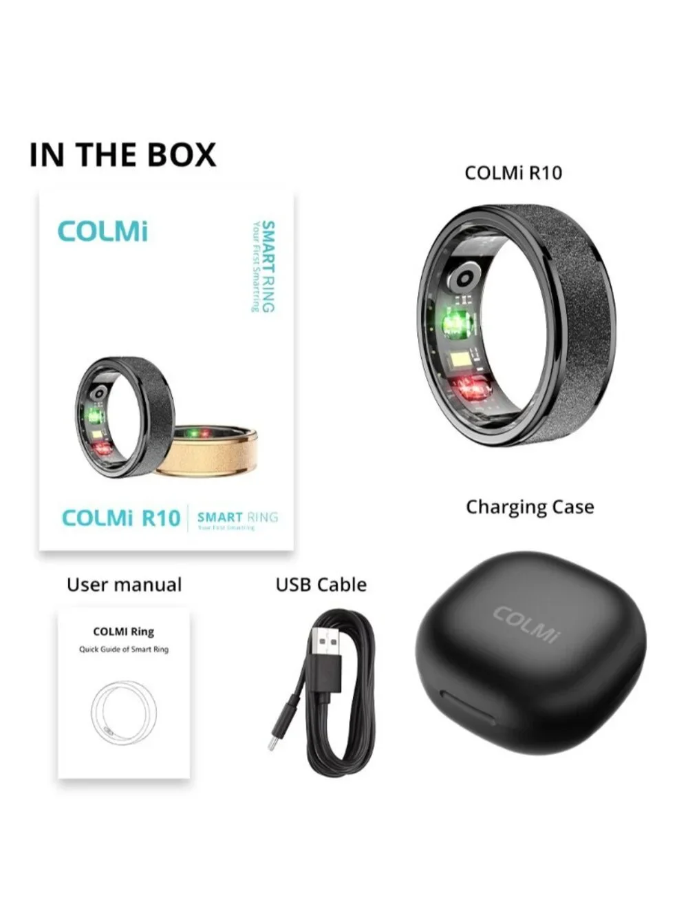 COLMI R10 Smart Ring with Charging Case Health Fitness Tracker Heart Rate Sleep